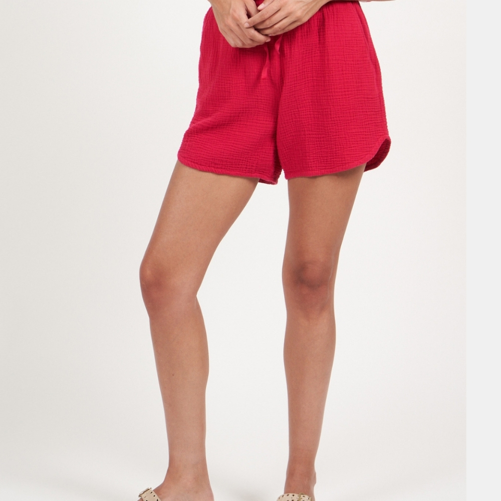 🔥6 FOR $25!🔥Anthropologie! Gorgeous red  linen shorts size s/m